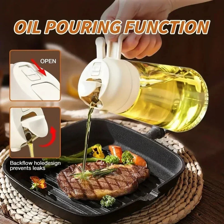 2in1 Glass Oil Sprayer Bottle - BBQ Kitchen Tool